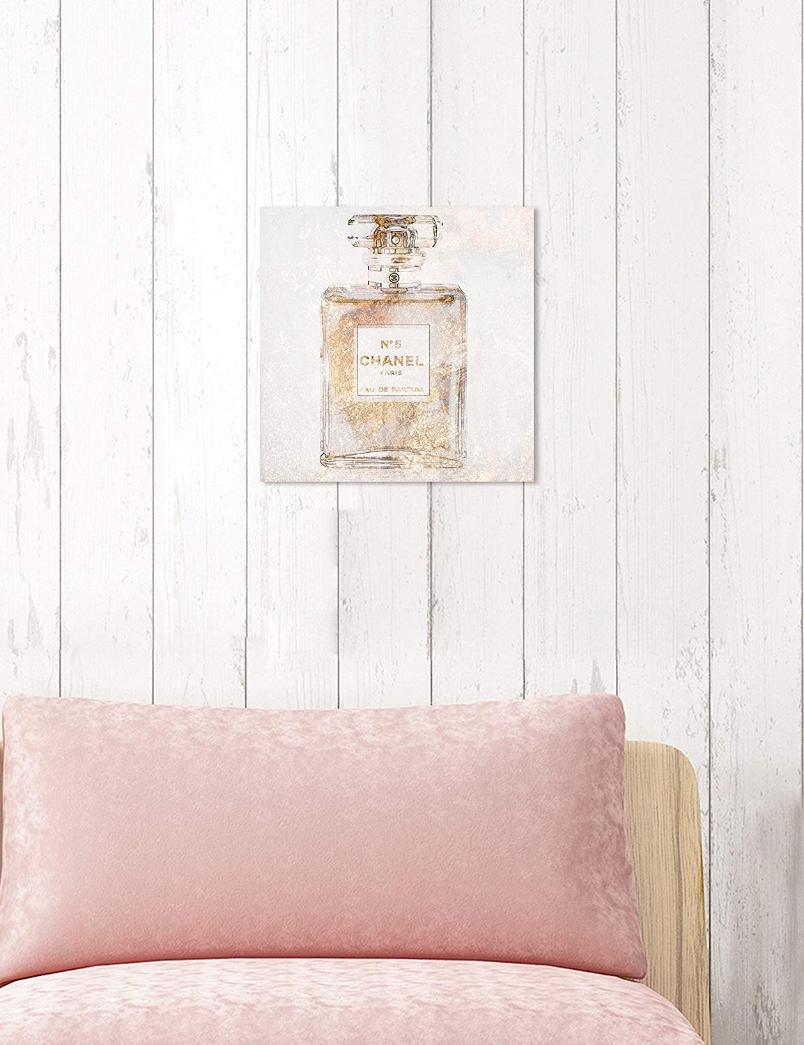 The Oliver Gal Artist Co. Parfum Glimmer | Modern Premium Canvas Art prints, 12 in x 12 in, Pastel Pink