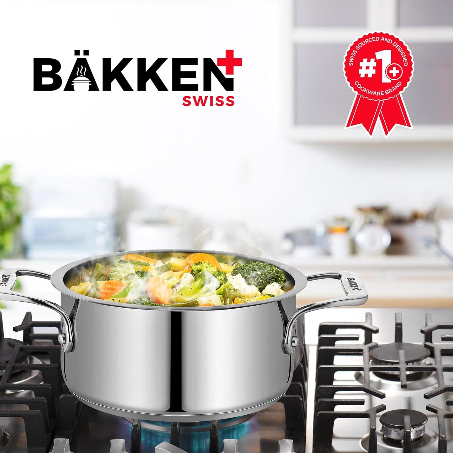 Stainless Steel Stockpot by [Brand Name] - 2 Quart Durable Design with Impact-Bonded Base & Riveted Handles
