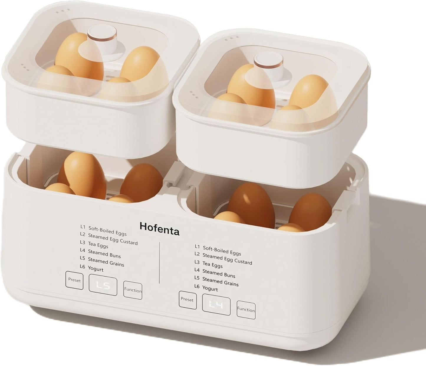 Rapid Electric Egg Cooker - Hard Boiled Egg Boiler with Timer & Auto Shut-Off | 16 Egg Capacity, 2 Tiers