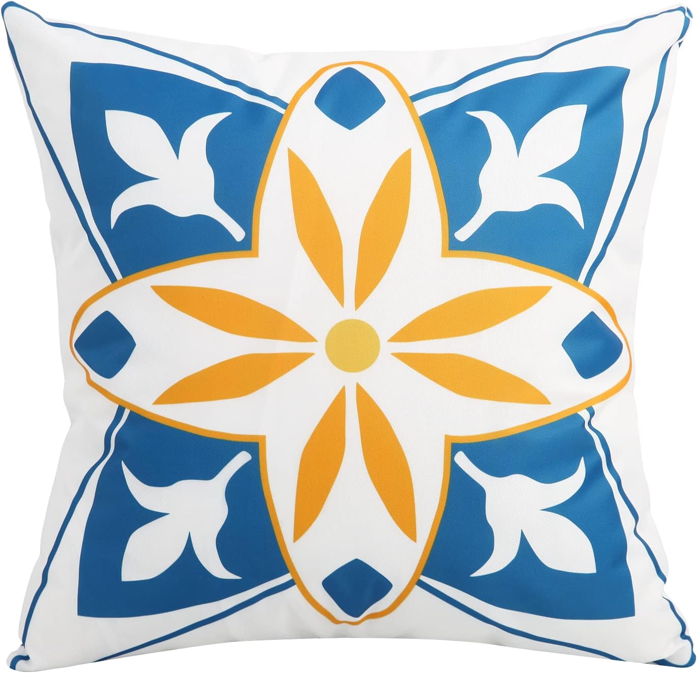 Pyonic Outdoor Pillow Covers - Waterproof 16x16 Spring/Summer Garden Cushion Cases | Set of 4, Blue