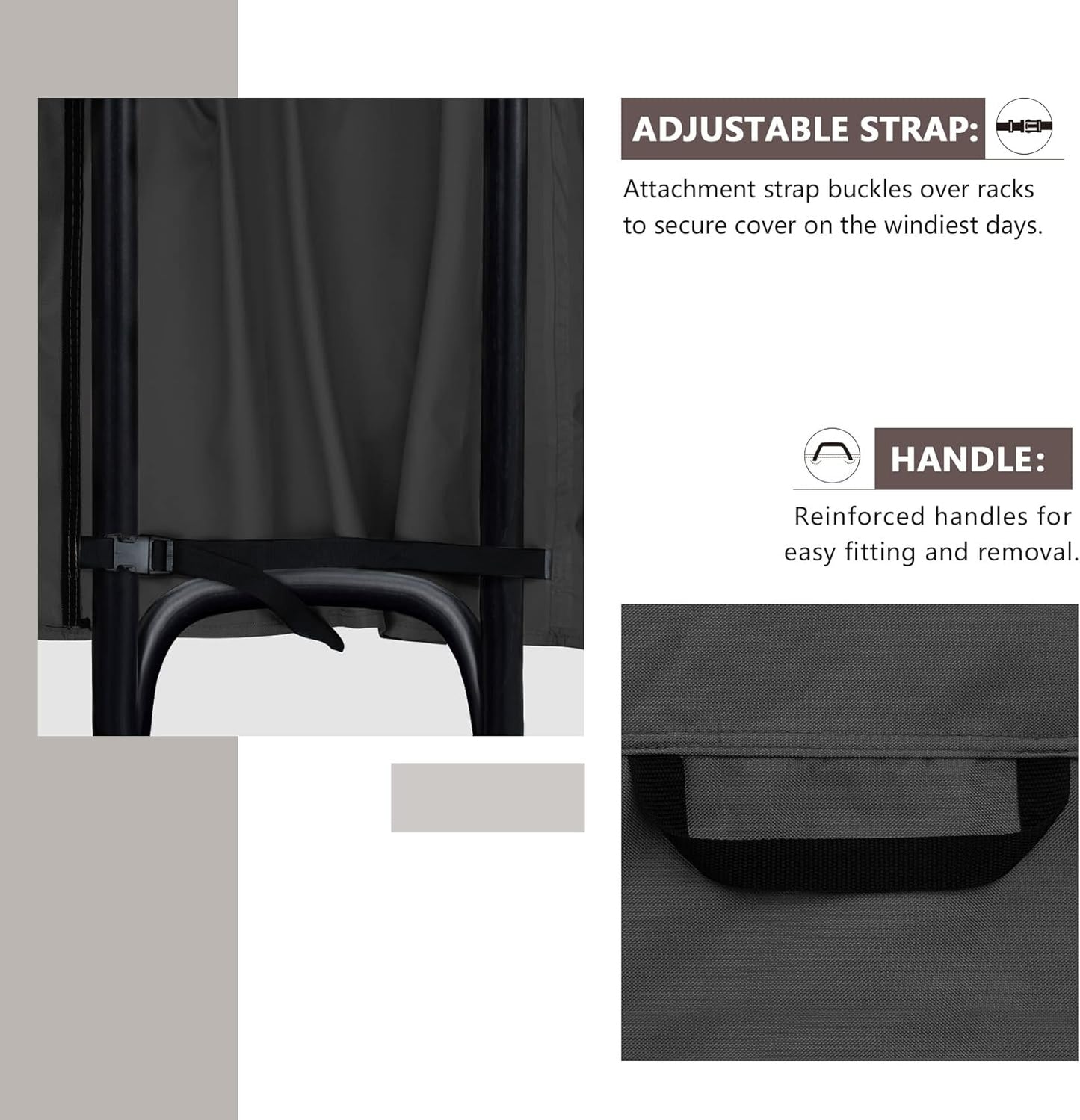 ULTCOVER Waterproof Firewood Rack Cover - Heavy Duty 8 Feet Outdoor Logs Holder, Black