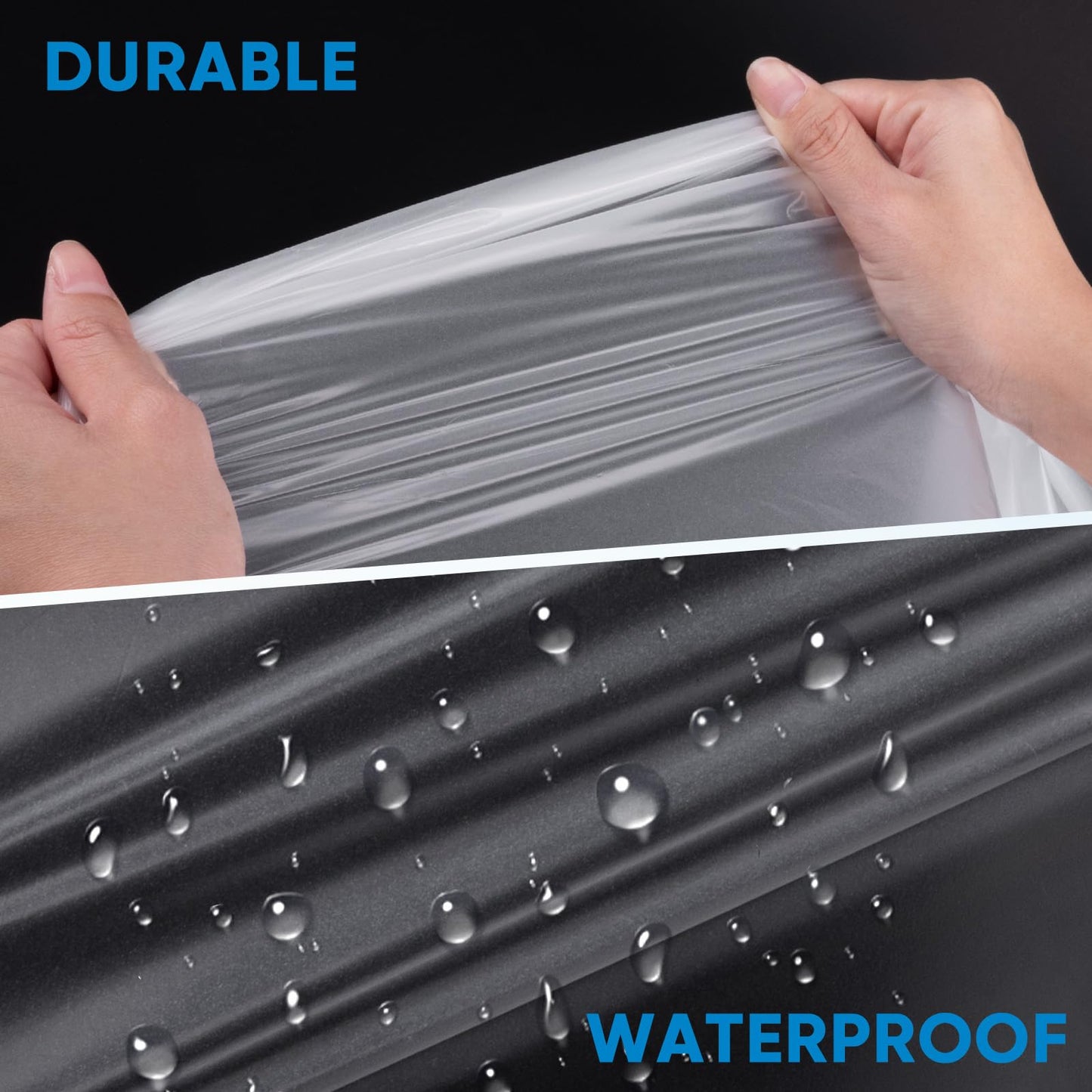 TICONN 12 x 9 Ft Plastic Drop Cloth for Painting, Waterproof Painters Plastic Sheeting, Painting Tarp for Furniture Cover, Floor Protection (6PK, 1.2Mil)