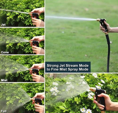 ESOW Heavy Duty Metal Garden Hose Nozzle - Adjustable Brass Spray Gun for High Pressure Watering | Perfect for Plants, Pets, and Cars