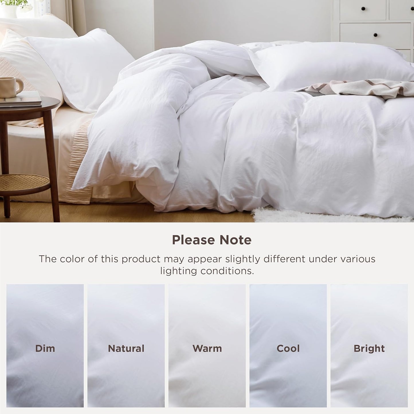 Bedsure Oversized King Duvet Cover Set - Extra Soft Prewashed Cotton-Like Polyester, 120''x98'' with Zipper Closure & 2 Pillow Shams