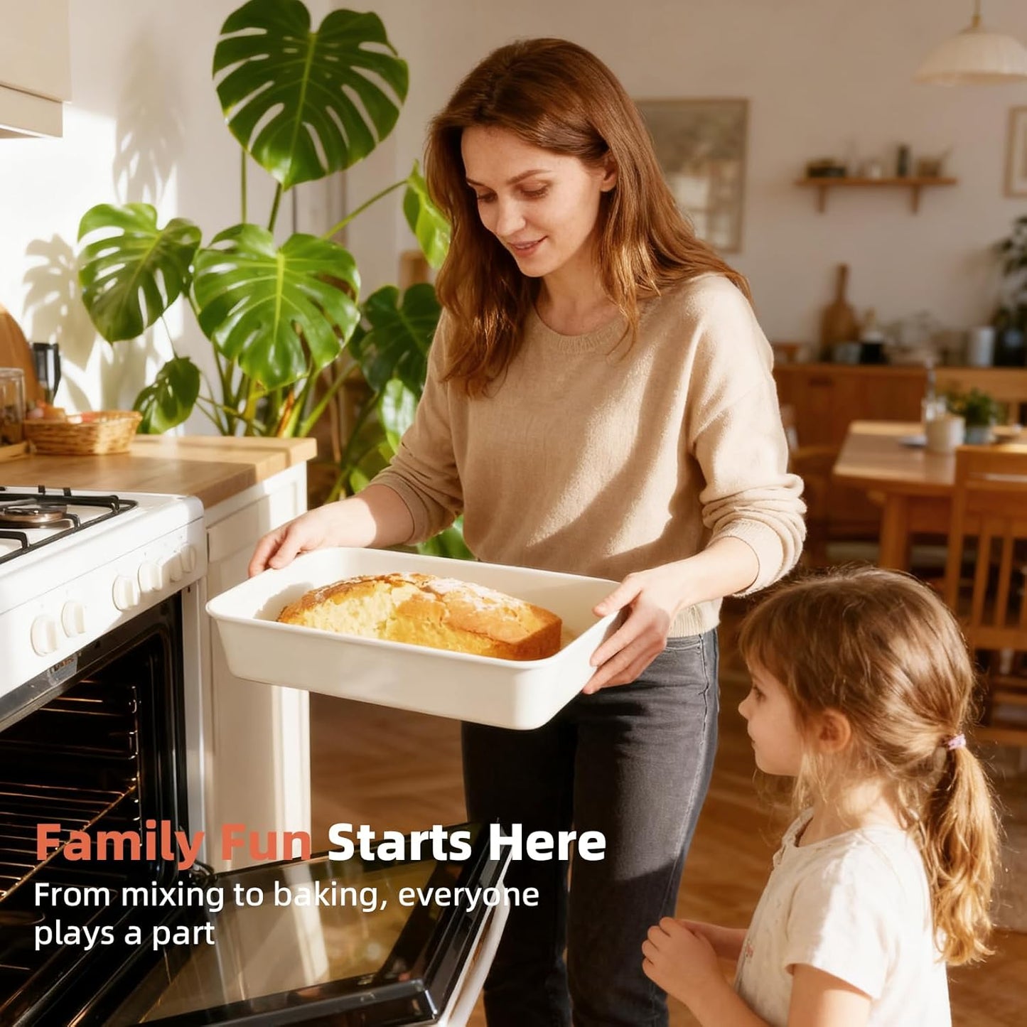 Skiennix 8-Piece Non-Stick Baking Pans Set - Stackable Carbon Steel Bakeware for Kitchen Essentials