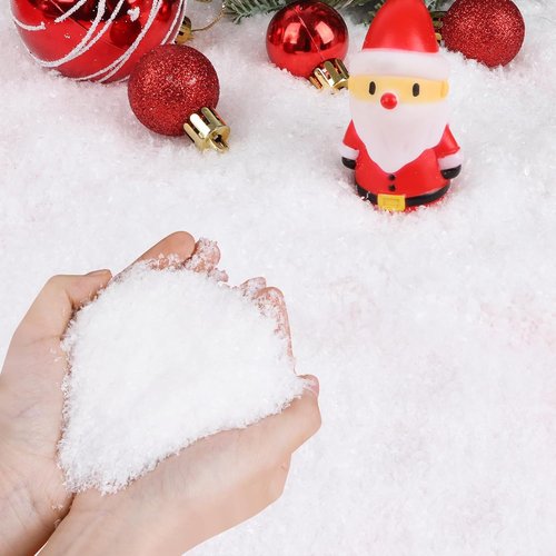 FOIMAS Artificial Snow - Glittery Dry Snowflakes for Christmas Village Craft | 10.7oz