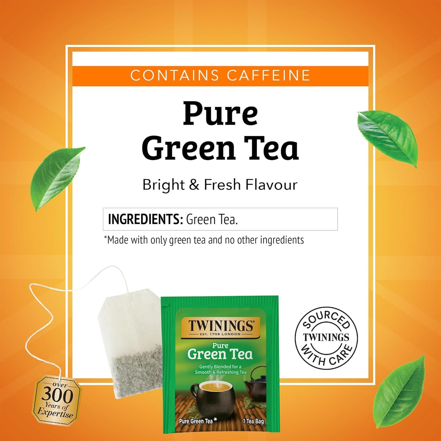 Twinings Pure Green Tea - Individually Wrapped Bags, Smooth Flavor & Enticing Aroma | 120 Count