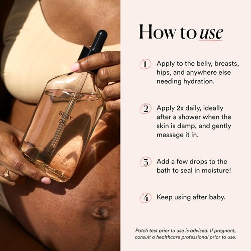 HATCH Belly Oil - Pregnancy & Postpartum Skincare for Stretch Marks | Quick-Drying & Soothing, 6.7 Fl Oz