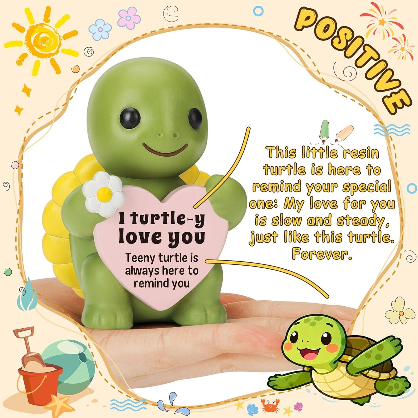 4THFARMES Mini Resin Turtle Figurine - Cute Gift for Couples | Perfect for Anniversary & Birthday Decor