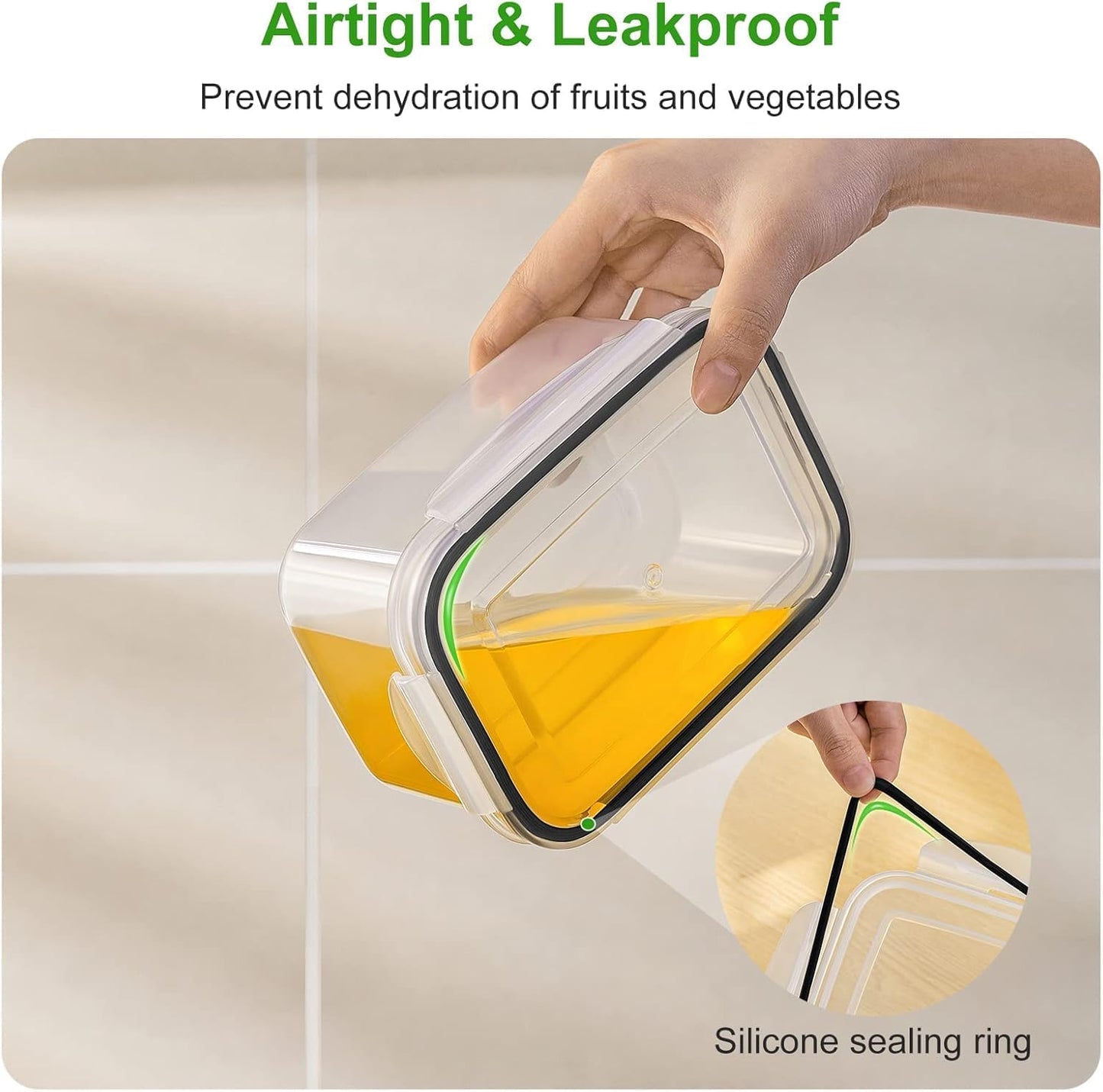 Skiennix Fruit Storage Containers - 4 PCS Leakproof Set with Removable Colander & Chopper | Dishwasher & Microwave Safe