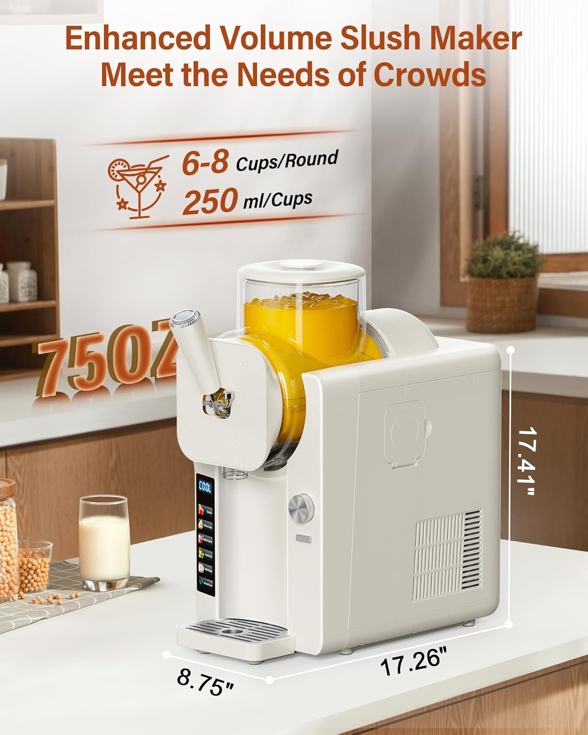 Skiennix Slush Machine & Ice Cream Maker - 2-In-1 With 6 Modes for Smoothies & Cocktails | Self-Cleaning, Home Use