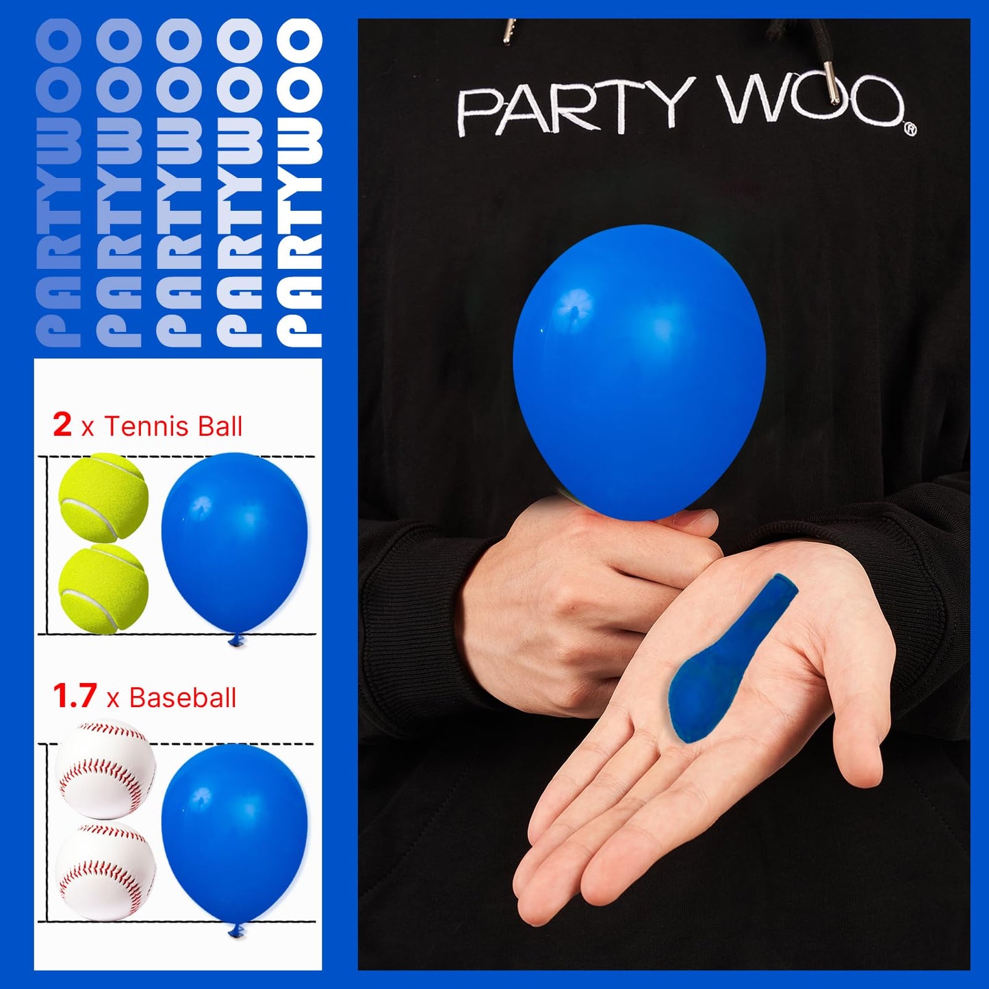 PartyWoo Royal Blue Balloons 100pcs of 5 Inch Dark Blue Latex Balloons for Wedding Baby Shower Gender Reveal Anniversary Graduation Under The Sea Men Birthday Bachelorette Party Decorations Blue-Y5