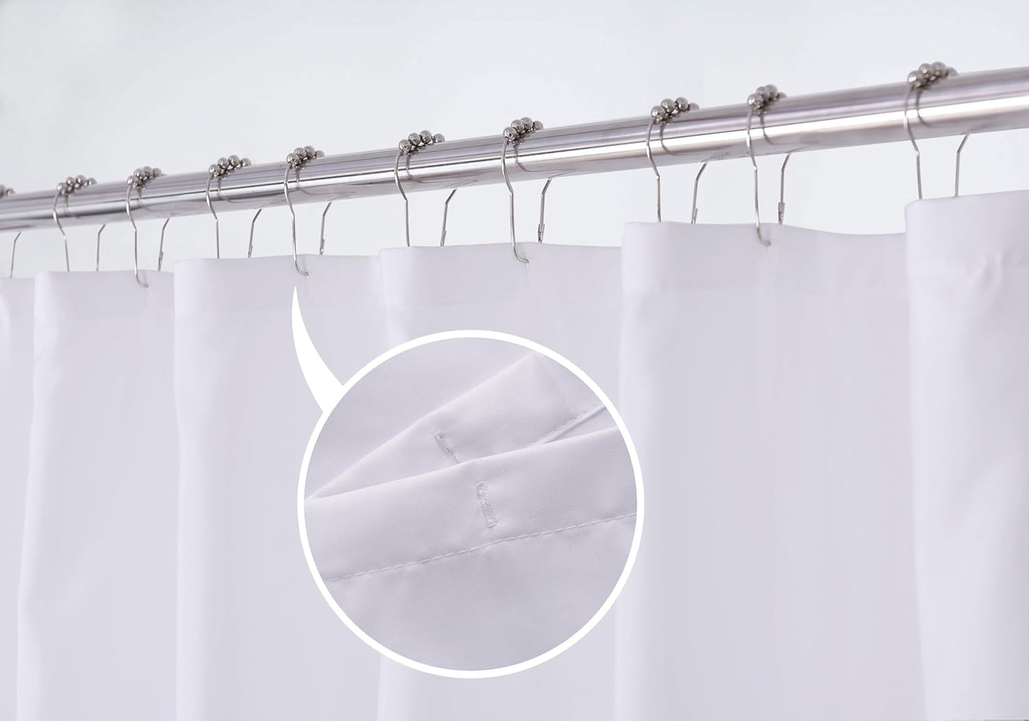 N&Y HOME Shower Curtain Liner - Solid White, Hotel Quality, Machine Washable, 70 x 72 Inches