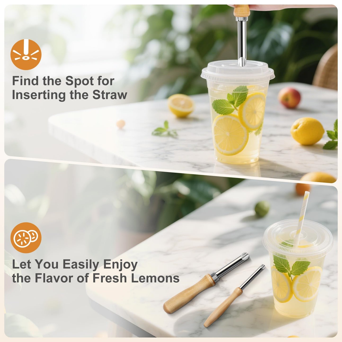 LBOKLING 2 Pack Straw Puncher for Plastic Lids, Straw Hole Puncher for Plastic Lids, Lemonade Cups, Cafe Drinks and Deli Container Straw Hole Puncher, Circular Clay Hole Cutters for Pottery Tools