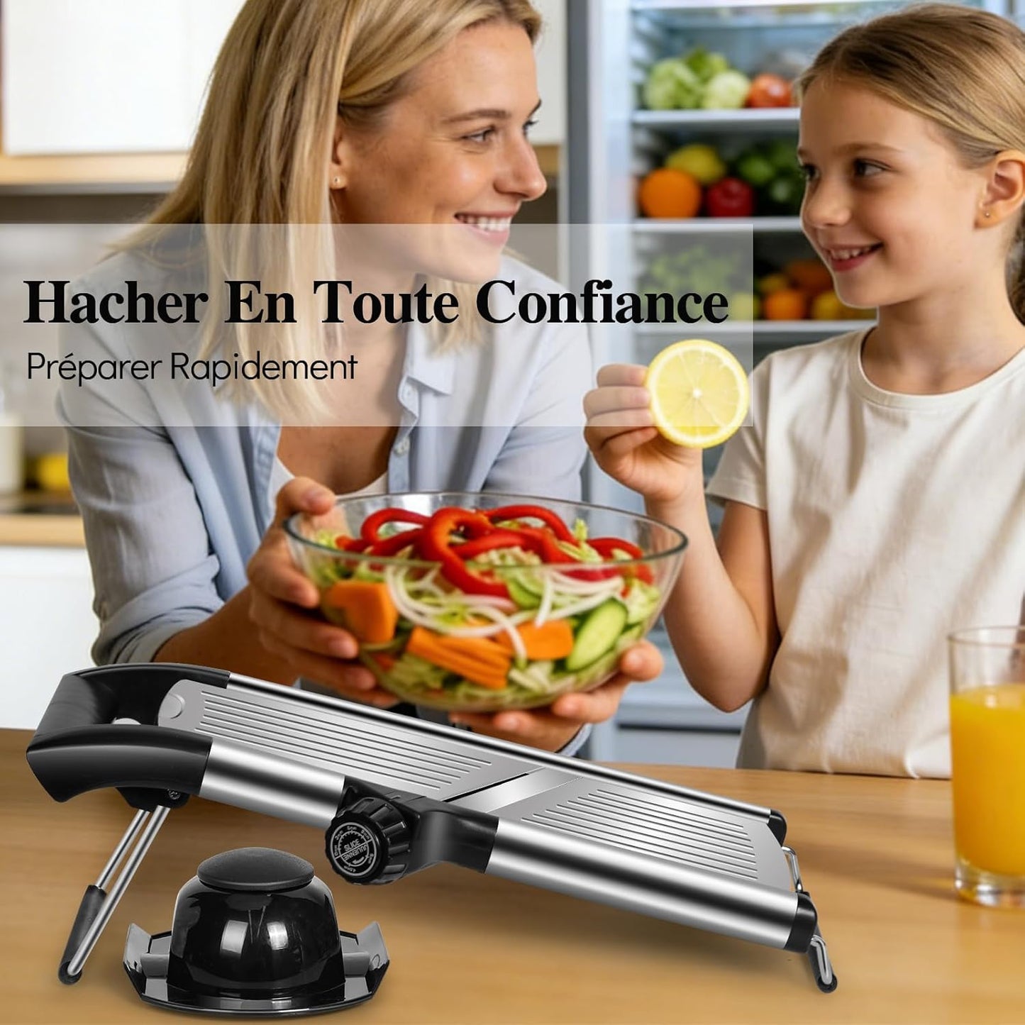 Mastertop Adjustable Mandoline Food Slicer - Stainless Steel Vegetable & Fruit Cutter | Perfect for Onions, Potatoes, Tomatoes, Carrots