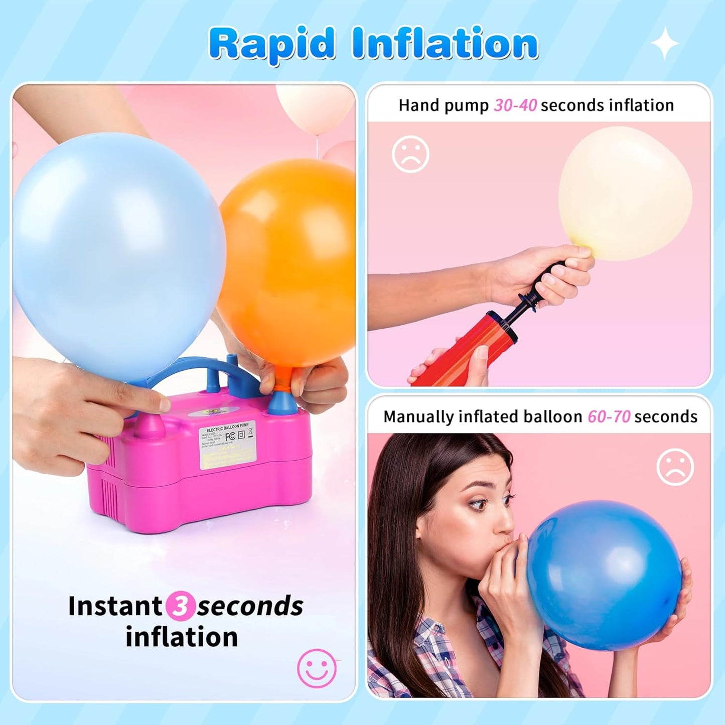 Nulink Electric Balloon Pump - Portable 110V Dual Nozzle Inflator for Party Decorations