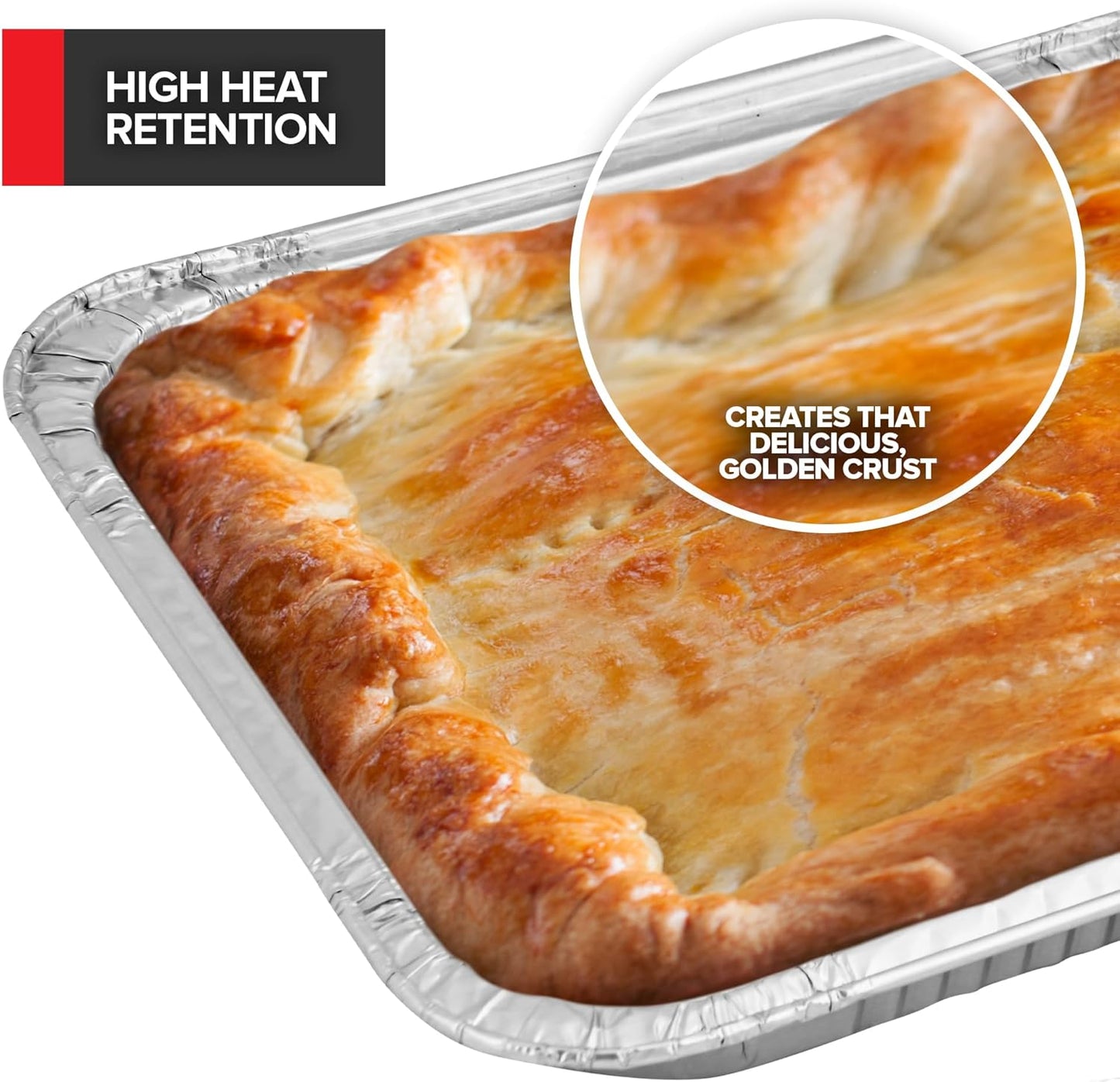 Regine Switzerland Heavy Duty Disposable Aluminum Pans - 9x13 Shallow Foil Baking Tins (30 Pack)