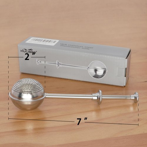 HULISEN Set of 2 Flour Duster for Baking, Powdered Sugar Shaker Duster, 18/8 Stainless Steel Pick Up and Dust Flour Sifter with Spring-operated Handle for Easy One-handed Operation