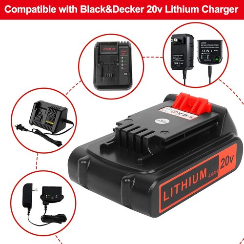 BLACK+DECKER 20V Lithium Battery - 4.0Ah Replacement for Cordless Power Tools | 2-Pack Compatible with XR Series