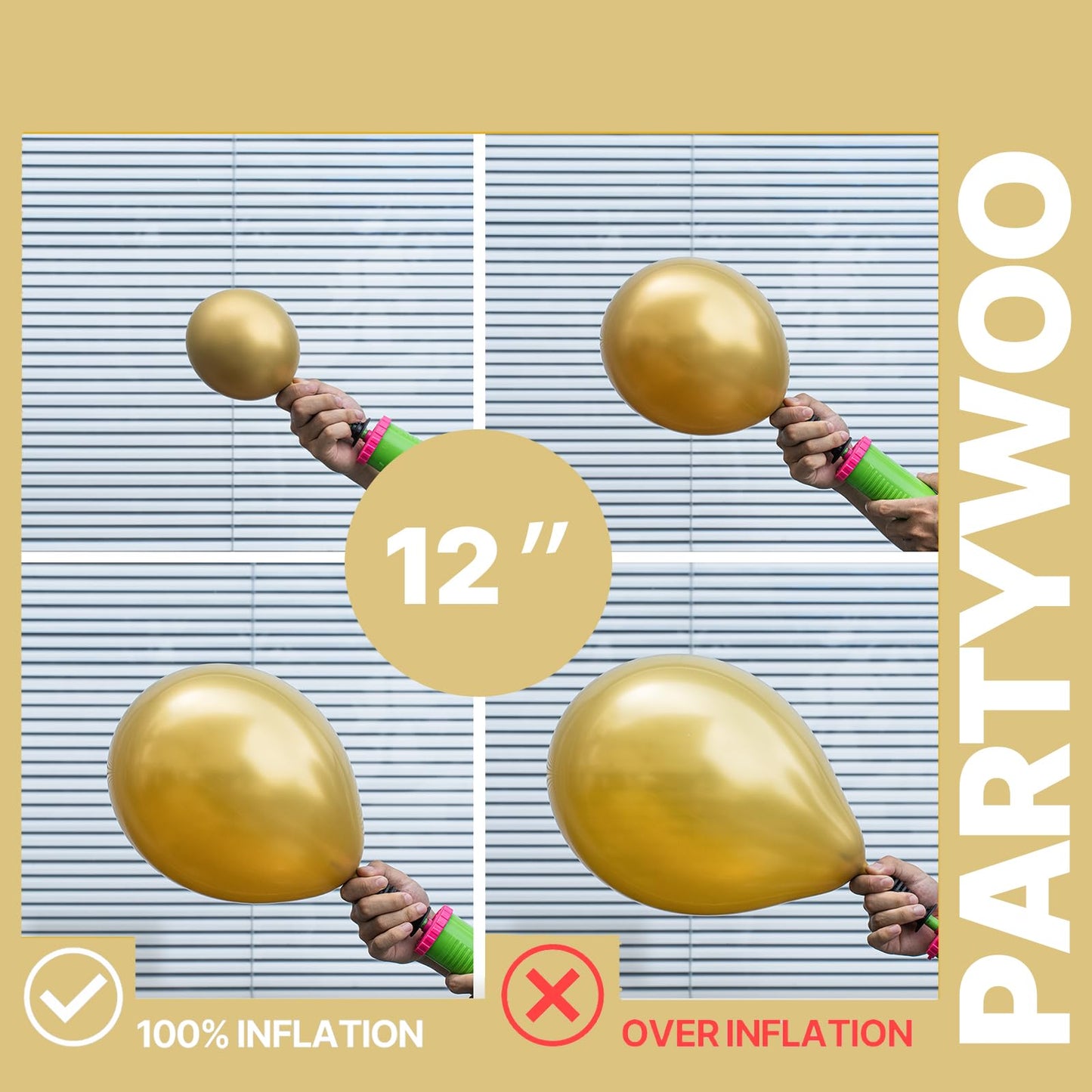 PartyWoo Gold and Black Balloons 100pcs 12 Inch Black and Gold Metallic Balloons for Birthday Wedding Anniversary Graduation Bachelorette Engagement Bridal Shower Retirement Party Decorations