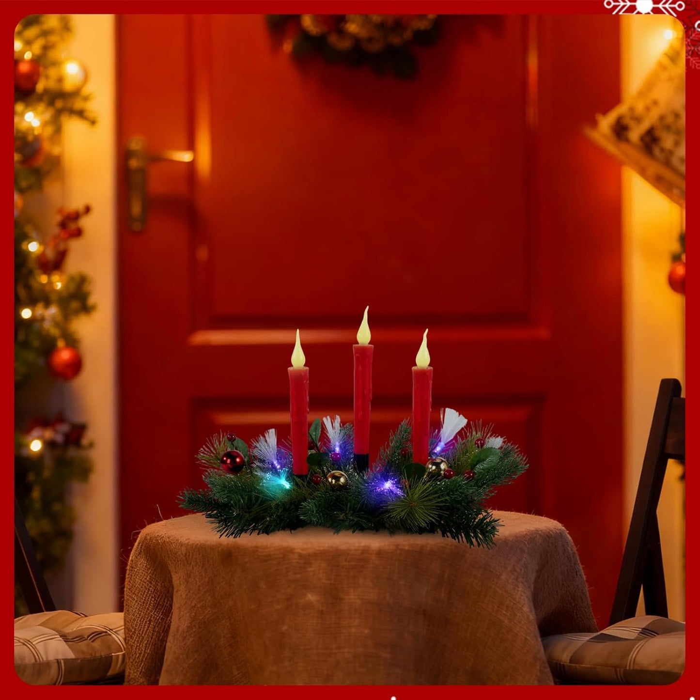 Aokudoni Christmas Table Centerpieces - Artificial Pine Branches & Berries | Indoor Holiday Decor