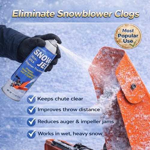 Jet Snowblower Spray - Durable Polymer Coating for Equipment Surfaces | Smooth-Flow Lubricant, 11 oz