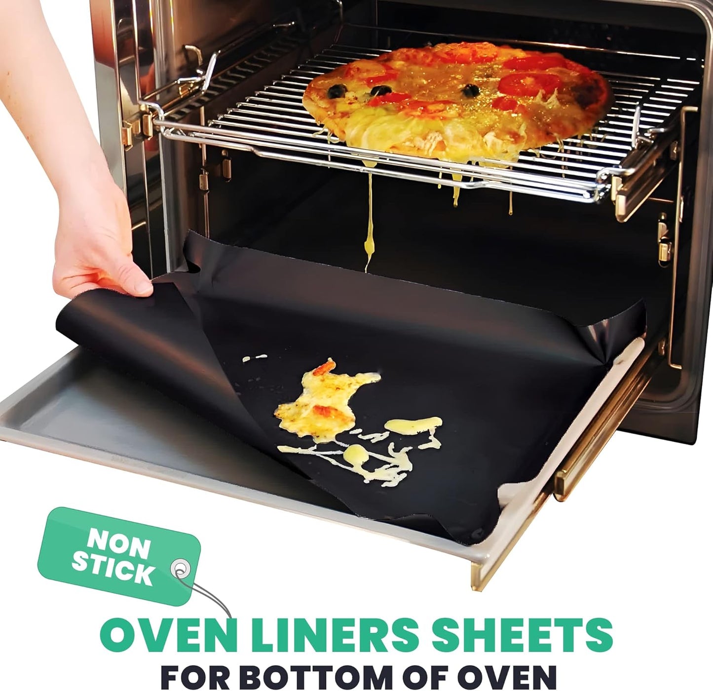 Skiennix Oven Liners - Heavy Duty Non-Stick Mats, 17”x25” | 2 Pack BPA & PFOA Free Kitchen Accessory