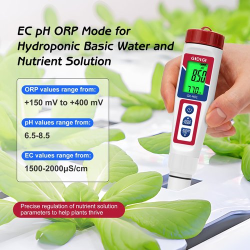 Hydrogen Water Tester,Digital ORP Meter for Drinking Water,6-in-1 pH TDS Tester,pH ORP TDS EC H2 and Temperature Meter for Drinking Water, Hydroponics, Pools, Aquariums Fish