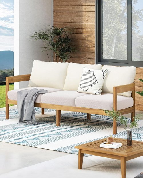 Fuloon Waterproof Sofa Cushion Covers - 3 PCS Stretch Slipcovers for Armchair & Loveseat | Pale Beige
