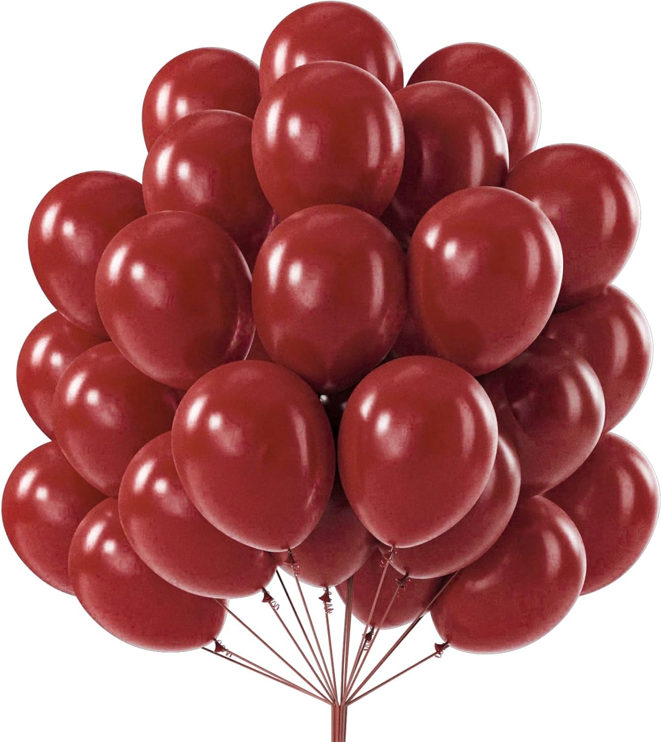 PartyWoo Burgundy Balloons - 100pcs 12 Inch Dark Chestnut Red for Graduation & Birthday Decor