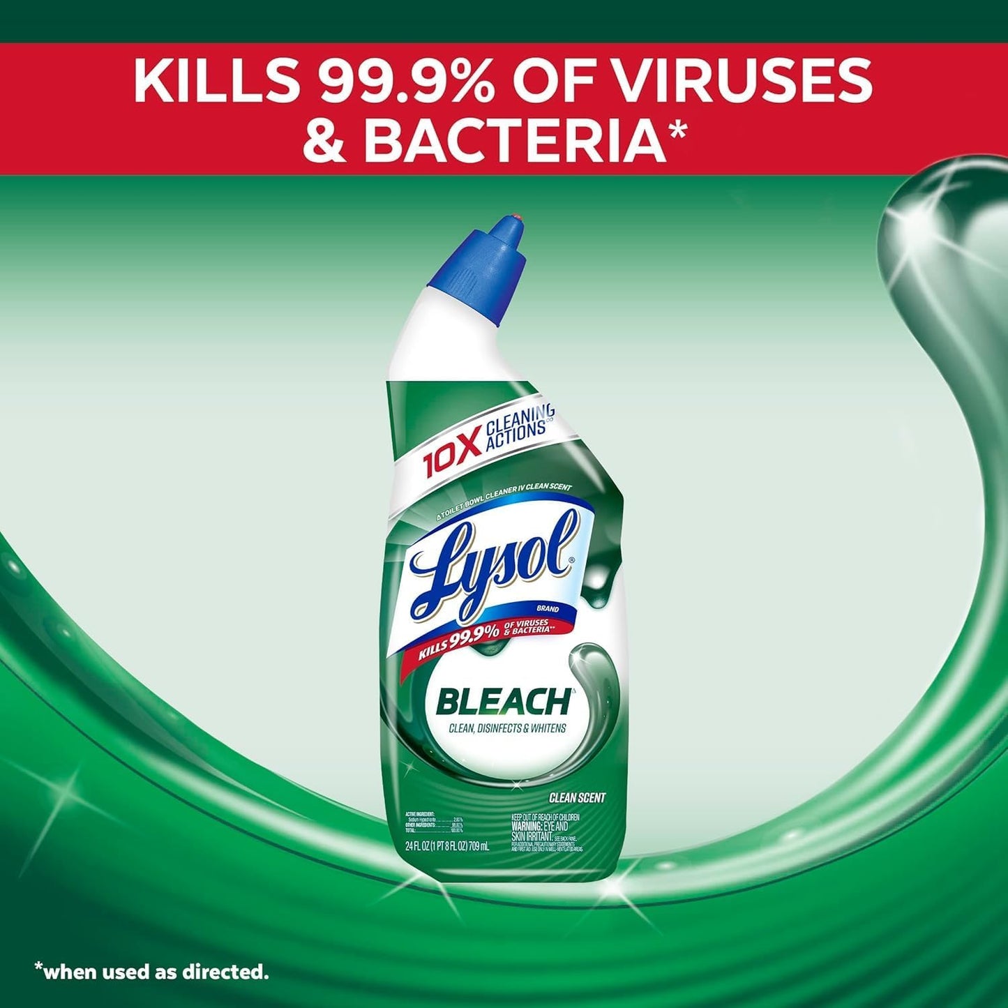 Lysol Toilet Bowl Cleaner Gel - Powerful Stain Removal & Disinfection | 24oz (Pack of 2)