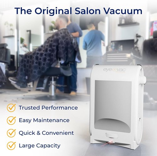 EyeVac Pro Touchless Vacuum - Ultra-Fast Automatic Dustpan for Salon & Home | 1400W Corded, Bagless (White)