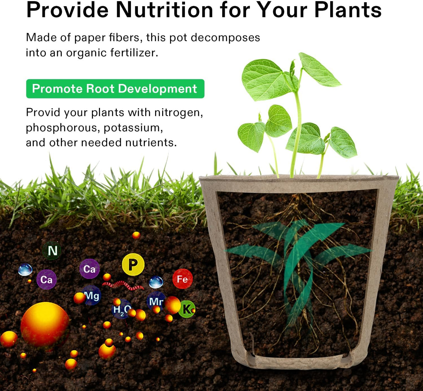 VIVOSUN 3.15-Inch Peat Pots - 30 Pack Seed Starting Pots with Drainage Holes & 20 Plant Labels