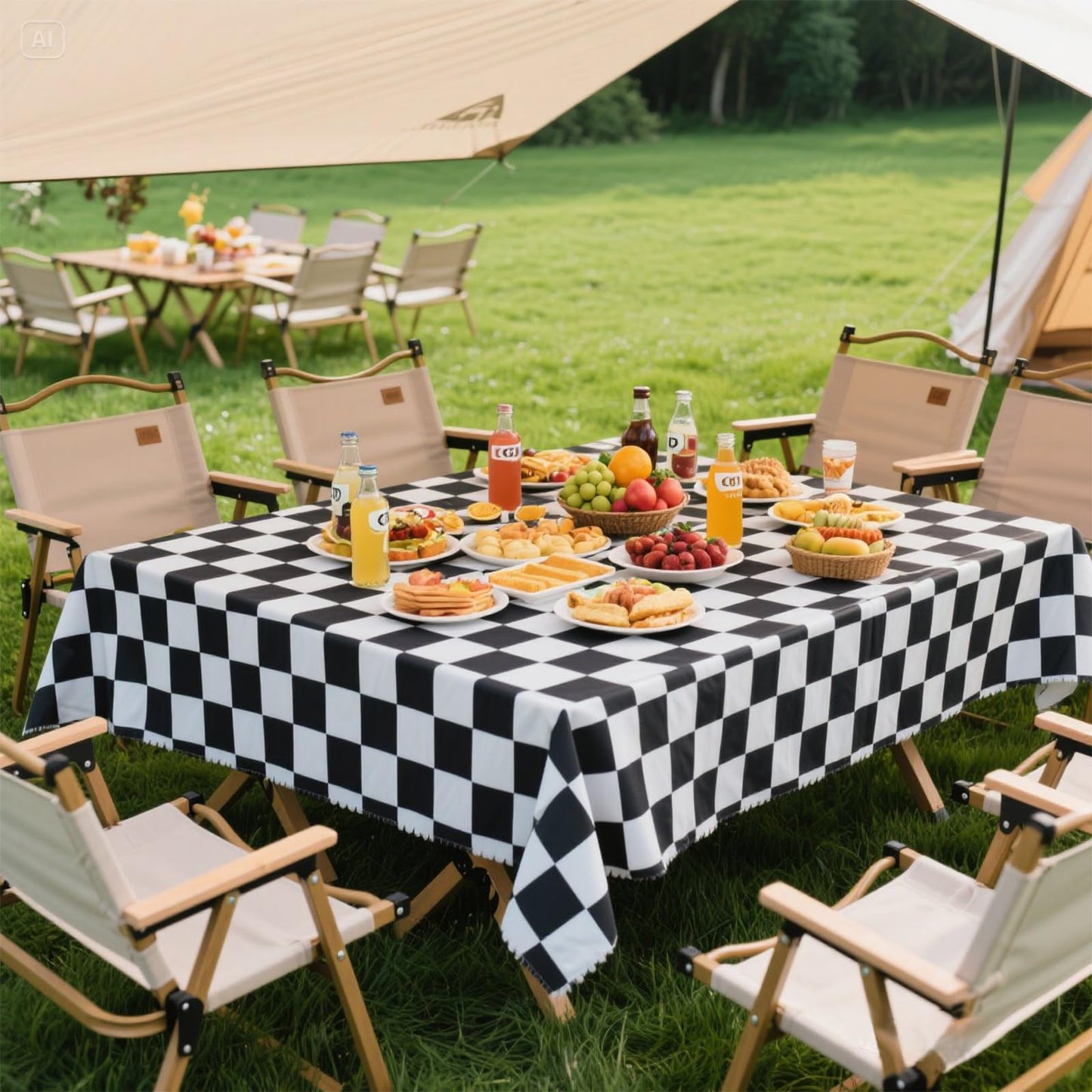 Kesfey 12 Packs Black and White Checkered Tablecloths 54 x 108 Inches Disposable Plastic Checkered Flag Racing Table Cover Waterproof Rectangle Race Car Table Cloth for Picnic Party Retro Celebration