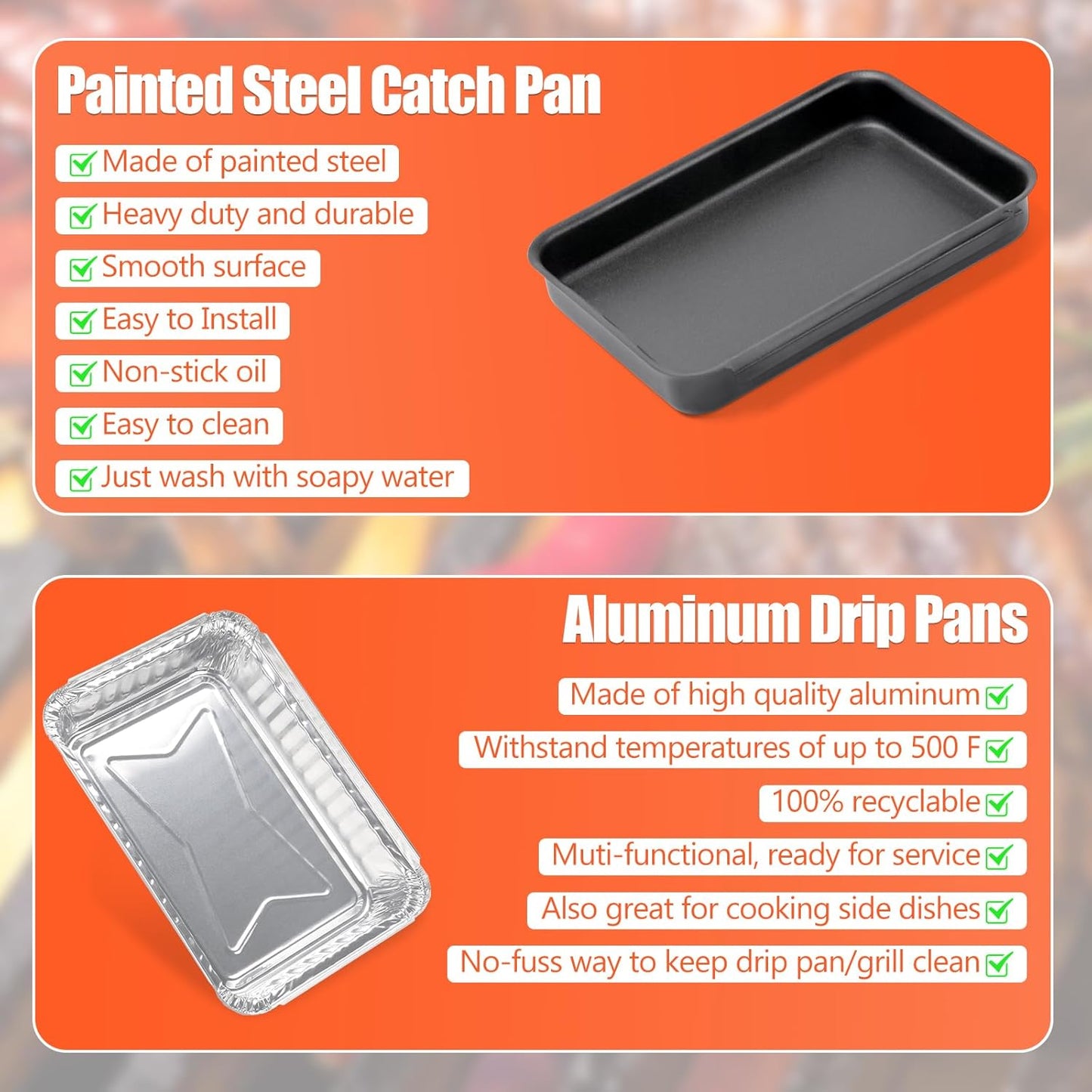 QuliMetal Catch Pan - 20 Pack Drip Pans for Weber Genesis II & Spirit Grills | Disposable Aluminum Foil