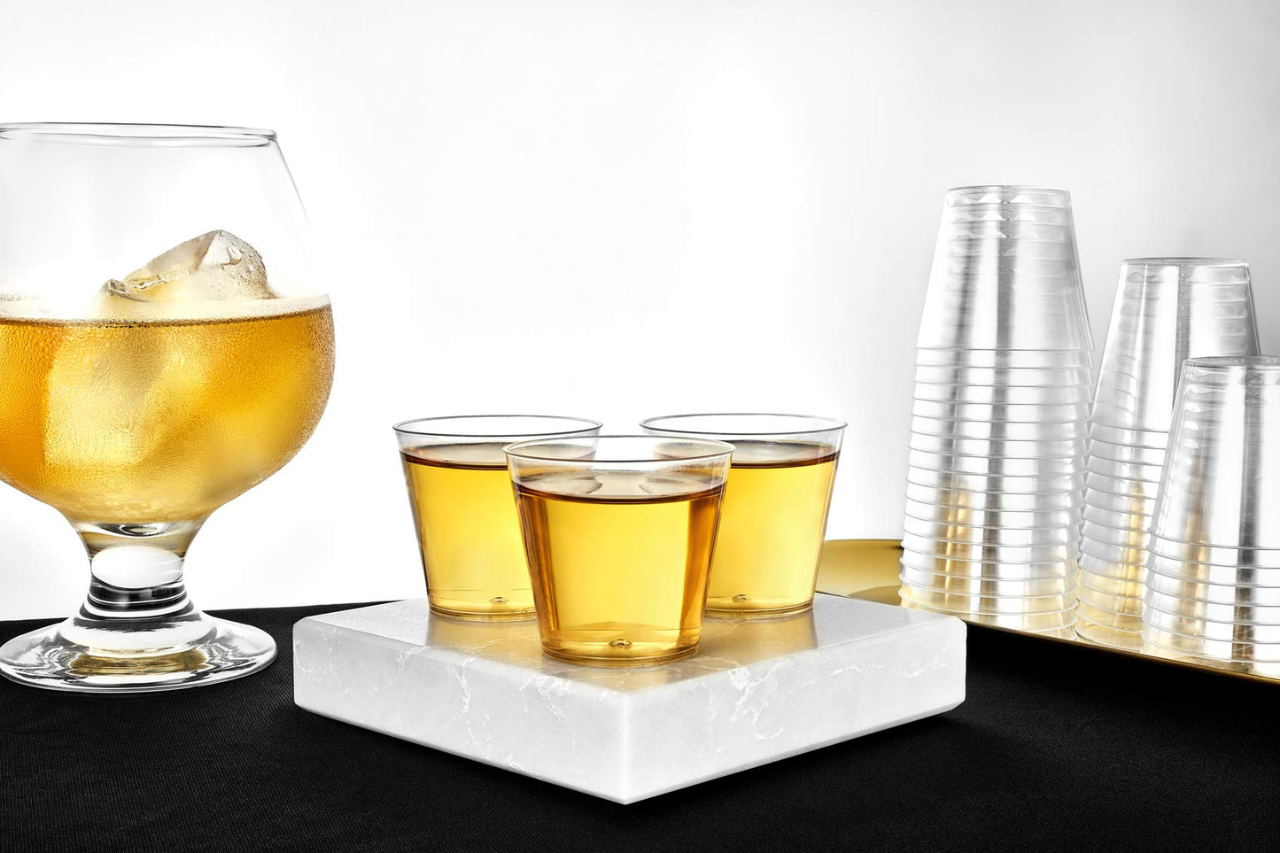 100 Count Shot Glasses Premium Clear Hard Plastic 1oz Disposable Cups, Ideal for Jello Shots, Wine Tasting, Condiments, Sauce, Dipping, Samples