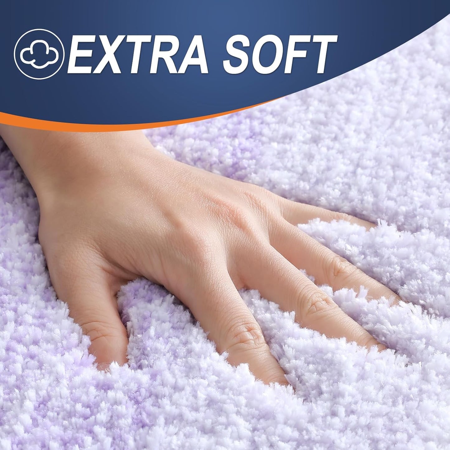 OLANLY Luxury U-Shaped Toilet Rugs - Extra Soft Microfiber, Non-Slip, 24x20, Light Purple Bath Mat