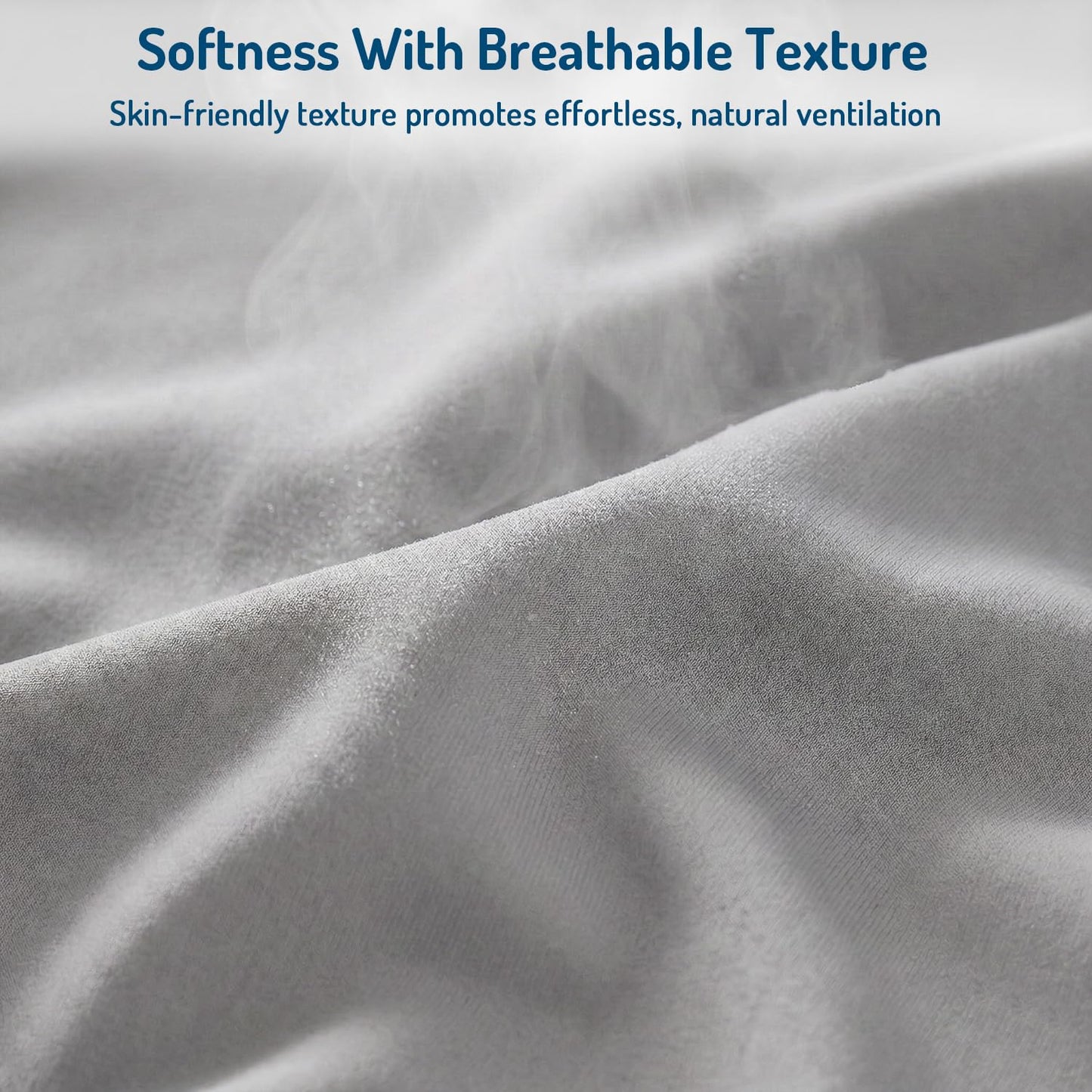 Degrees of Comfort Coolmax® Cooling Bed Sheets California King Size for Hot Sleepers, Moisture Wicking Sheet Set for Night Sweats, Deep Pocket, Ultra Soft, Cozy for All Seasons, Light Grey 4 Pieces