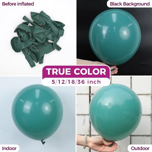 Bezente Slate Blue Latex Party Balloons - 100 Pack 12 inch Round Helium Dusty Blue Green Boho Dark Teal Balloons for Graduation Birthday Gender Reveal Wedding Under Sea Theme Boho Party Decorations