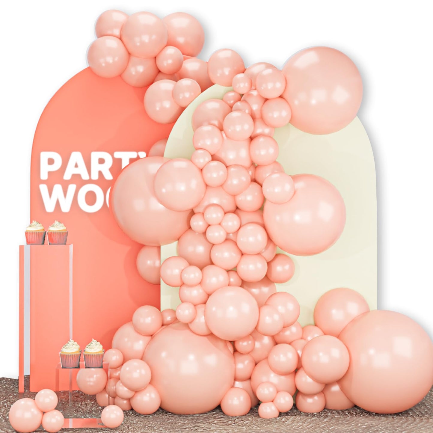 PartyWoo Baby Pink Balloons 140pcs Different Sizes of 18 12 10 5 Inch Pastel Light Pale Pink Peach Balloon Arch Kit Garland for Wedding Baby Shower Engagement Girl Birthday Party Decorations Pink-Q21