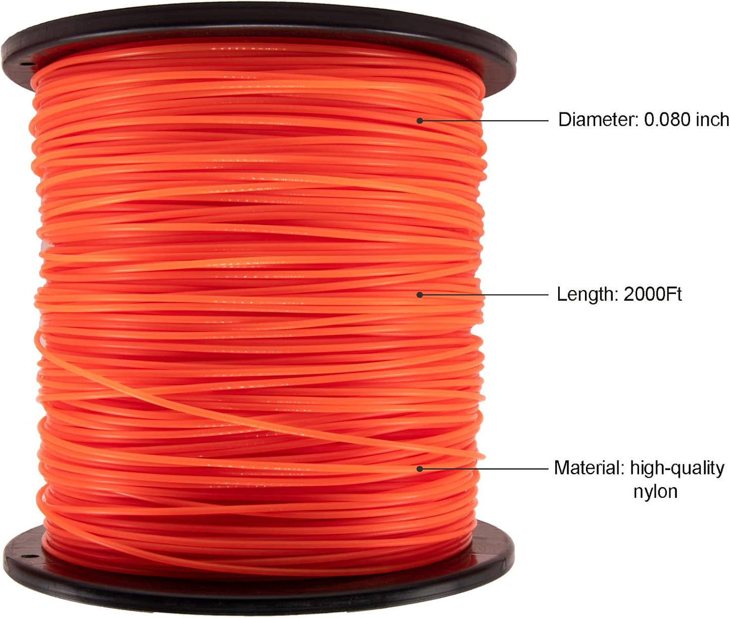 KAKO 080 Trimmer Line - Durable 0.080" Round String for Weed Eaters | 2000 Ft, 5 Lb