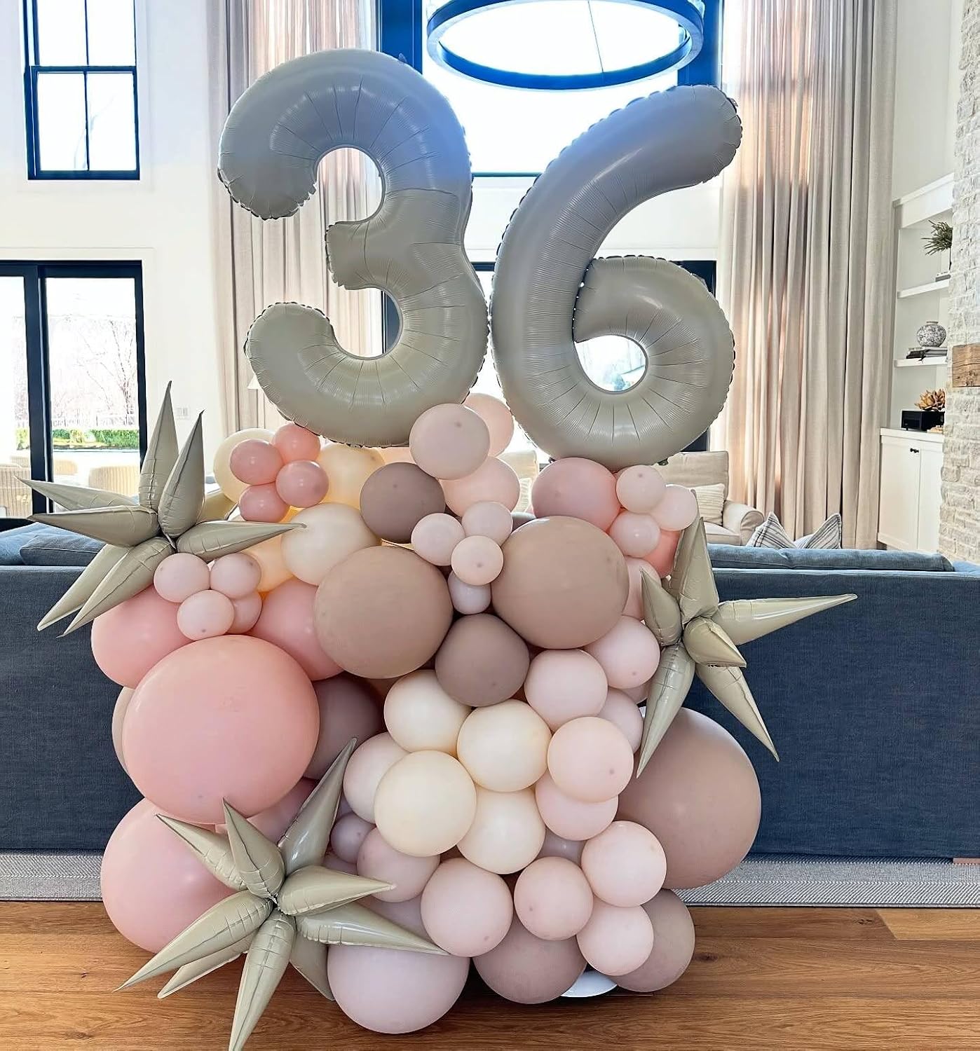 Number 4 Foil Balloon - 40 Inch Cream Giant Balloon for 4th Birthday Party Decorations