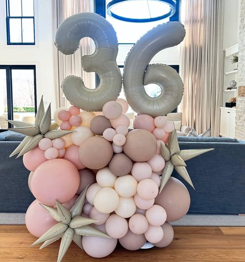 Cream Number 3 Balloon 40 Inch, 3rd Birthday Celebration Supplies for Girls Boys Women Men, 3 Balloon for Girls Boys Theme Party