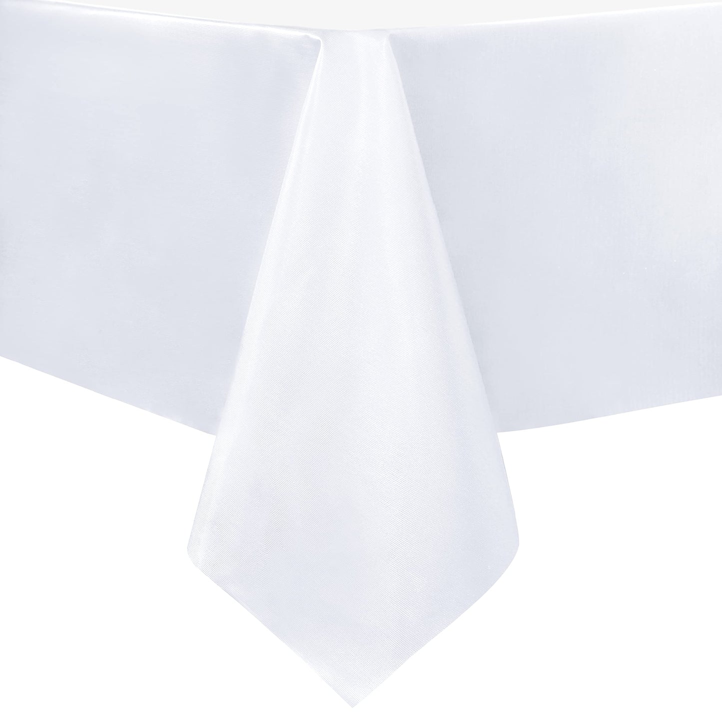 sancua 100% Waterproof Rectangle PVC Tablecloth - 60 x 120 Inch - Oil Proof Spill Proof Vinyl Table Cloth, Wipe Clean Table Cover for Dining Tables, Buffet Parties and Camping, White