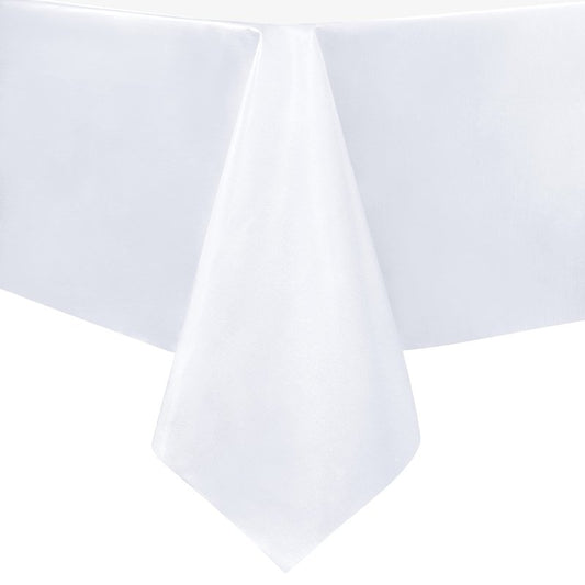 sancua 100% Waterproof Rectangle PVC Tablecloth - 60 x 102 Inch - Oil Proof Spill Proof Vinyl Table Cloth, Wipe Clean Table Cover for Dining Tables, Buffet Parties and Camping, White
