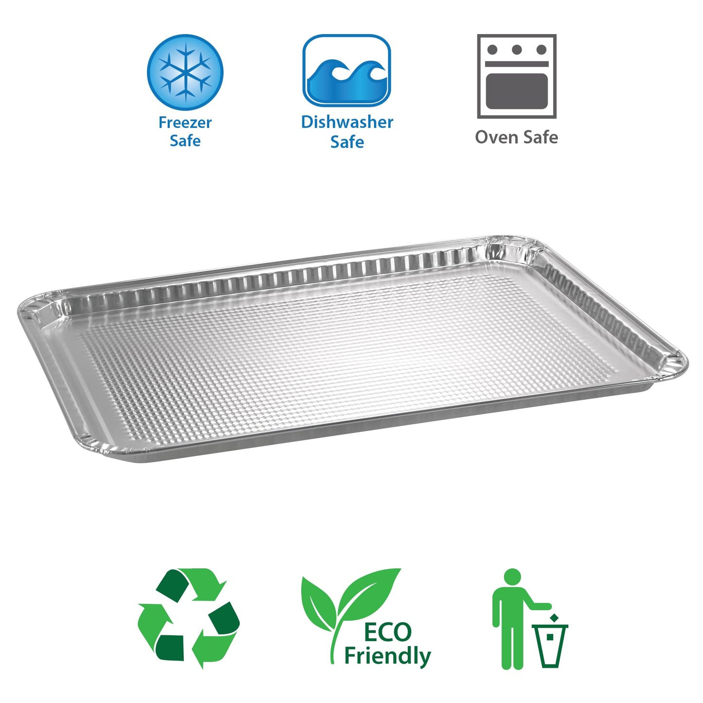 Nicole Home Collection Aluminum Pans Quarter Size Cookie Sheet 100 Count Durable Nonstick Baking Sheets 12.87" x 8.87"