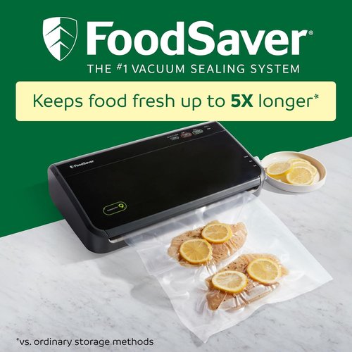FoodSaver Vacuum Sealer Machine - Automatic Bag Detection & Sous Vide Friendly | Includes Bags & Handheld Sealer, Black