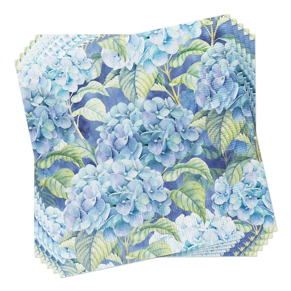 Decoupage Napkins 40 Pack | Blue Hydrangea Paper Napkins for Crafts | 3-Ply Decorative Napkins | Coastal Floral Napkins for Decoupage, Party, Beach, Wedding | Servilletas para Decoupage (Cocktail)