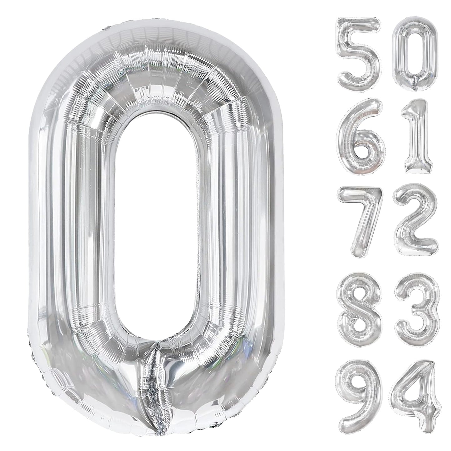 Silver Number 24 Balloon 40 inch, 24 Number Balloons, 24th Silver Birthday Decorations, 24 Year Old Women Men Silver Party Supplies