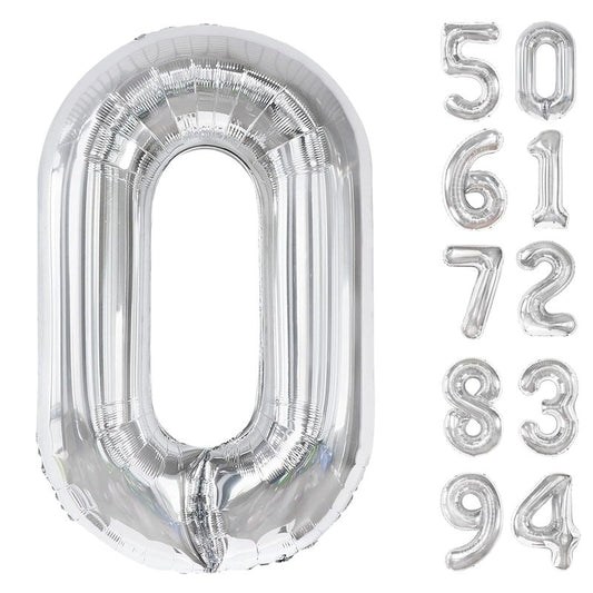 Silver Number 24 Balloon 40 inch, 24 Number Balloons, 24th Silver Birthday Decorations, 24 Year Old Women Men Silver Party Supplies
